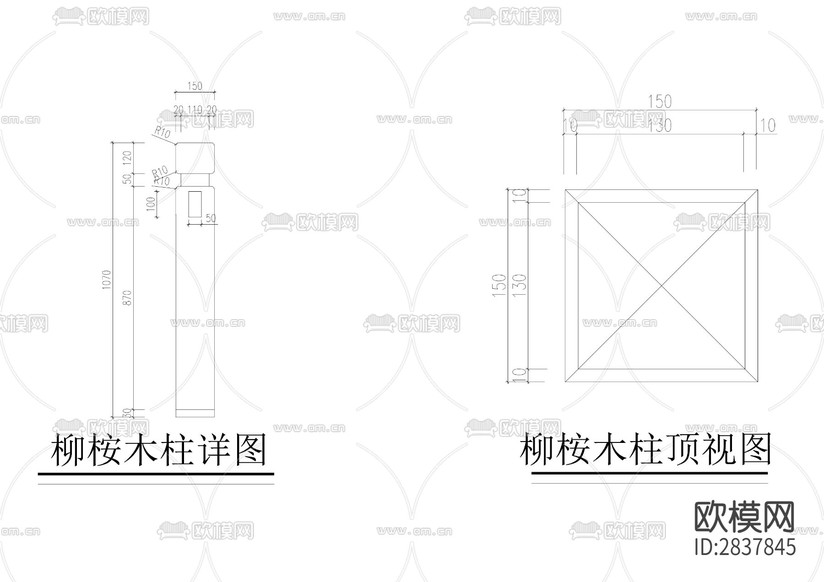 景觀橋CAD施工圖下載(渲染圖4)