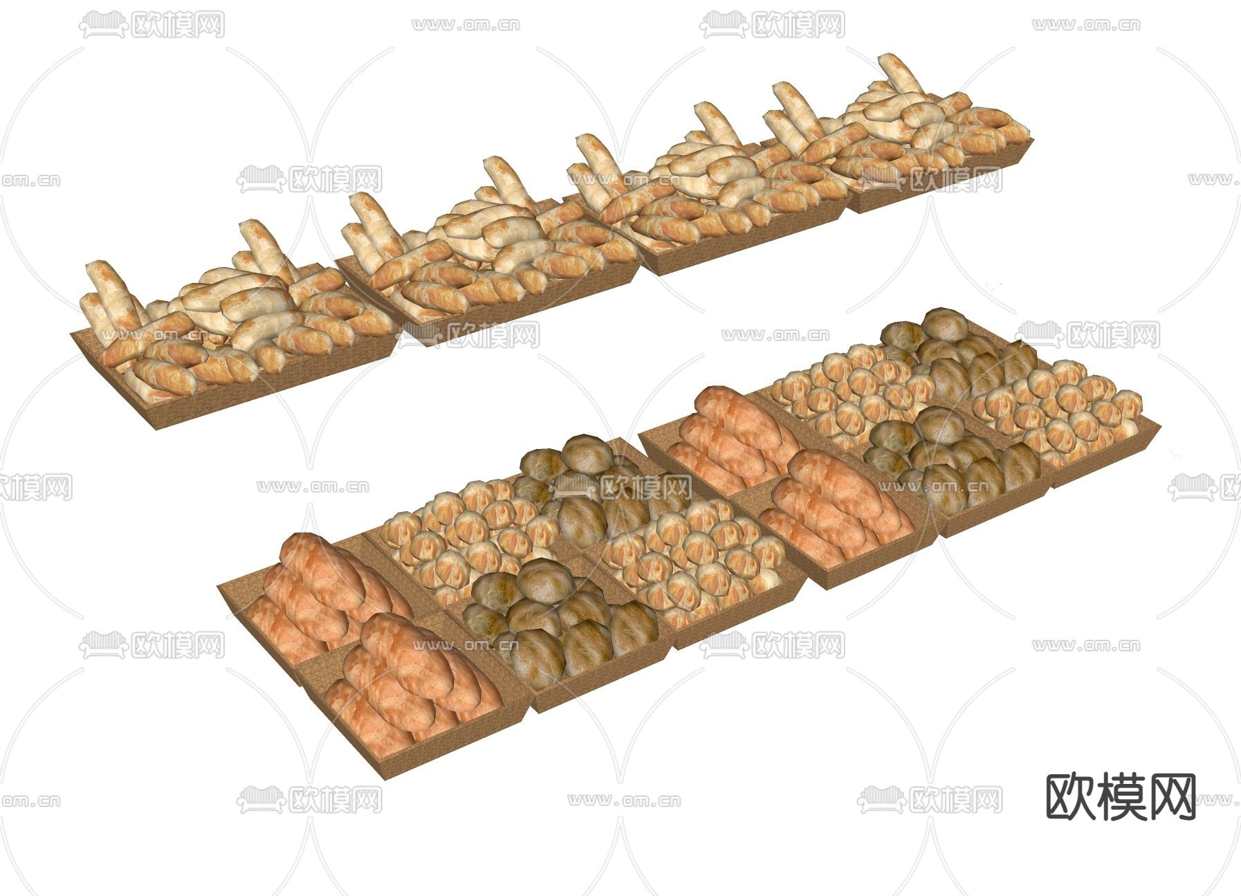 食物饮料 面包蛋糕 点心su模型下载（渲染图2）