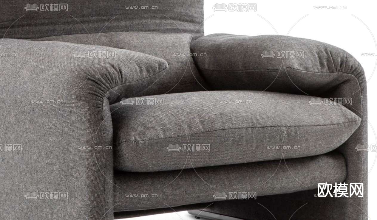 Cassina单人沙发3d模型下载（渲染图3）