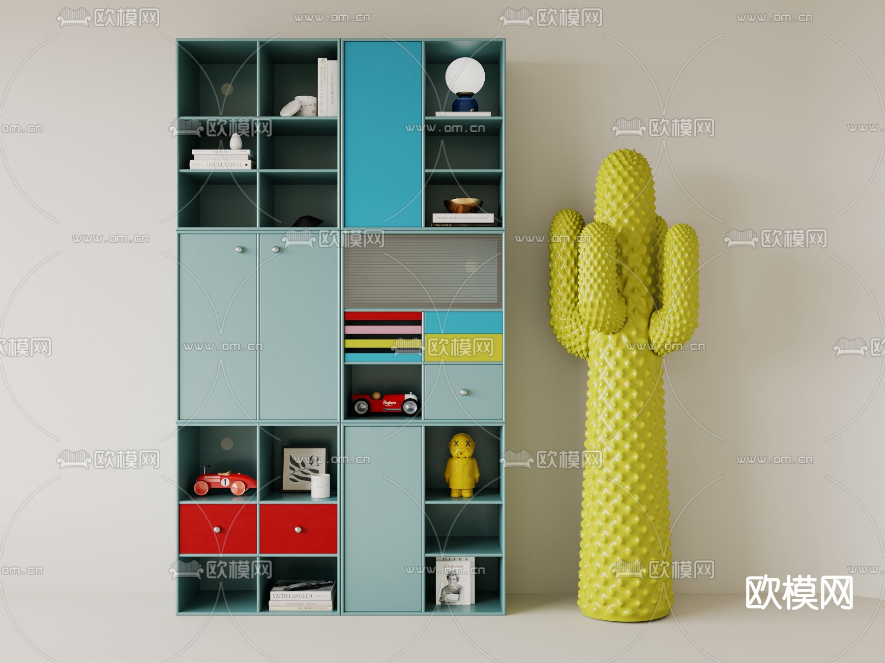 北欧书柜 书架3d模型下载