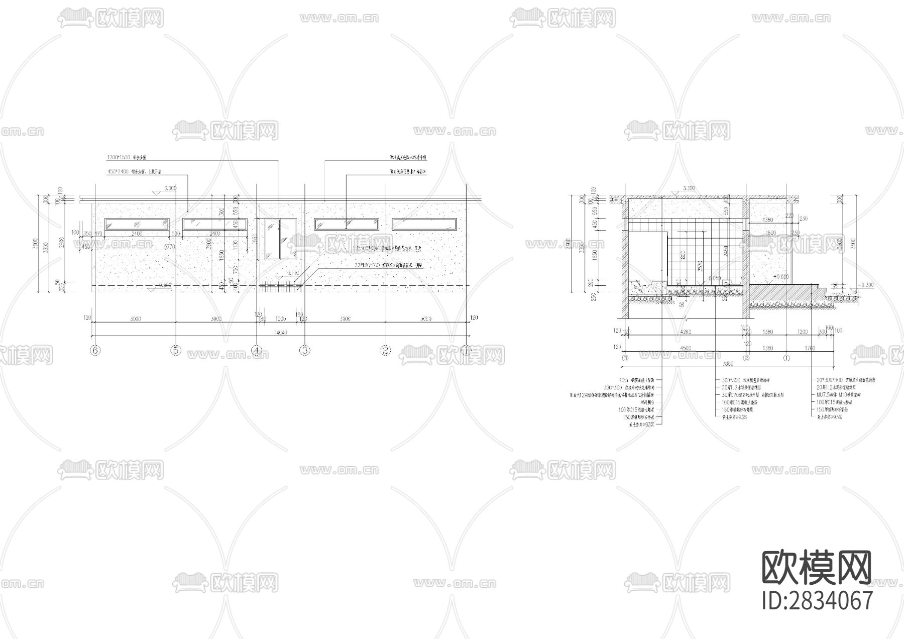 厕所建筑图，不锈钢小便槽cad施工图下载（渲染图3）