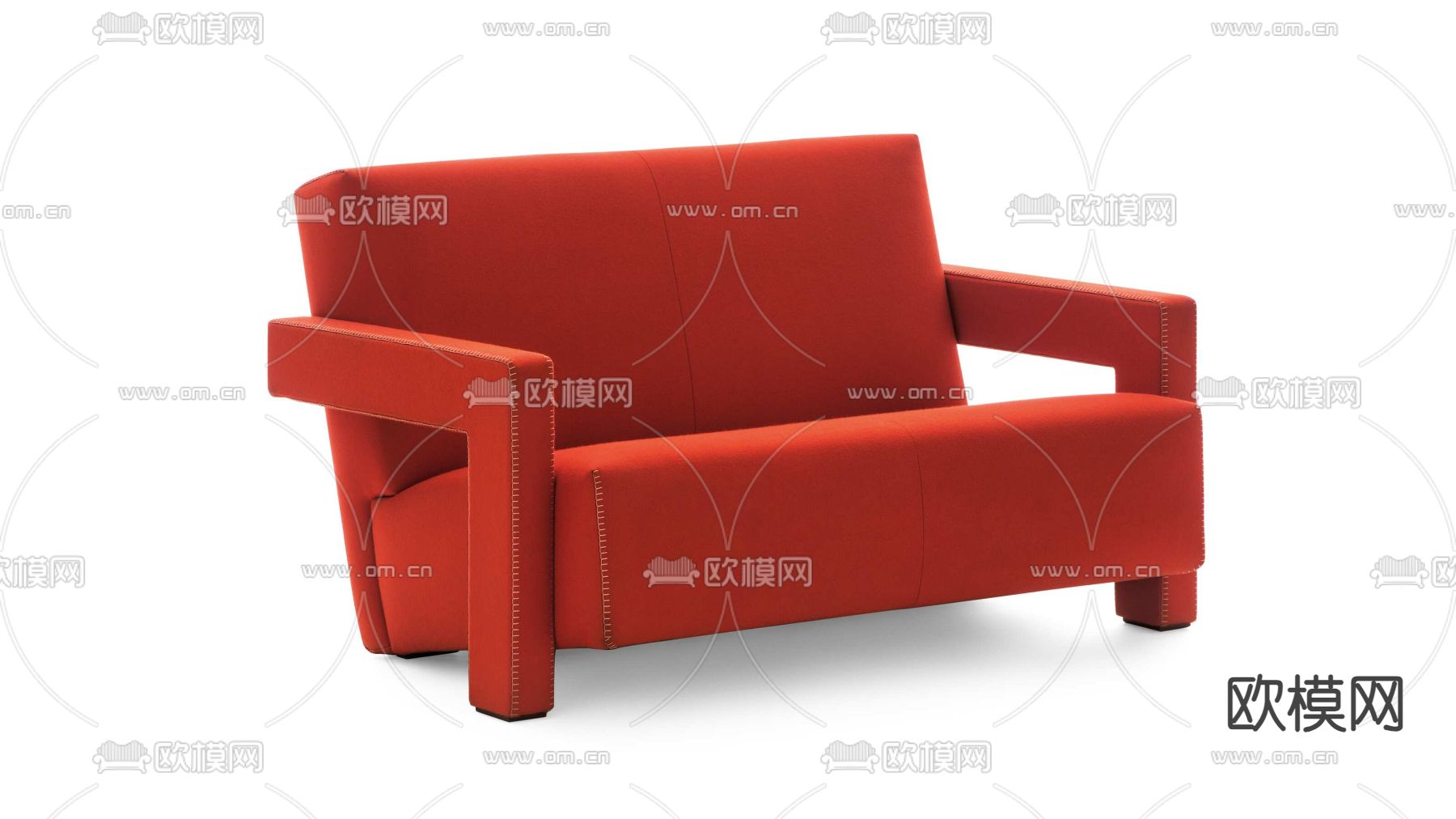 cassina 红色沙发椅3d模型下载（渲染图1）
