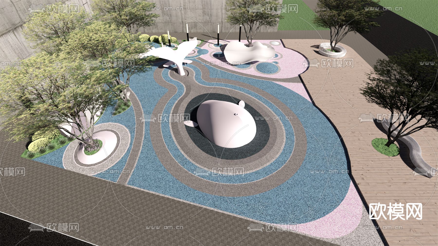口袋公园su模型下载（渲染图1）