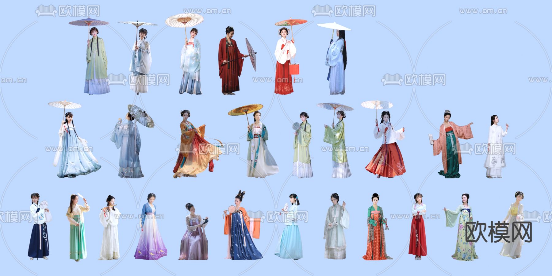 汉服美女3d模型下载