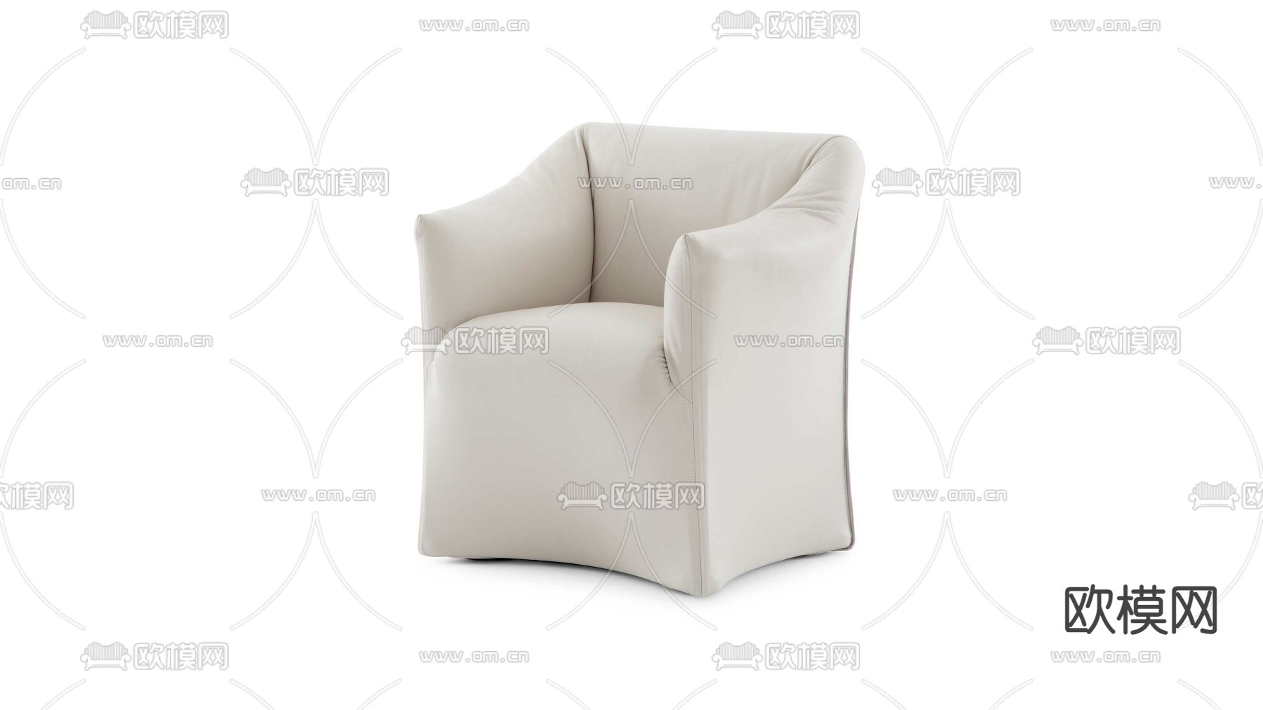 Cassina单人沙发3d模型下载（渲染图1）