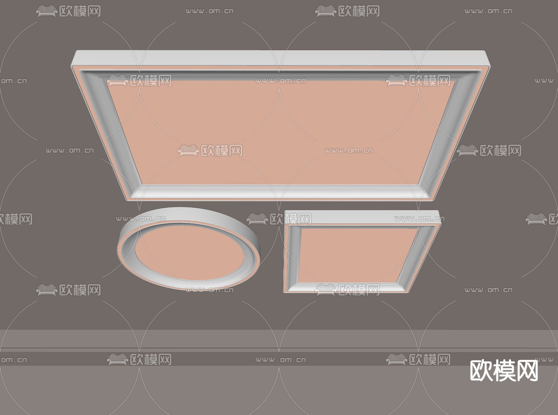 现代吸顶灯su模型下载（渲染图2）