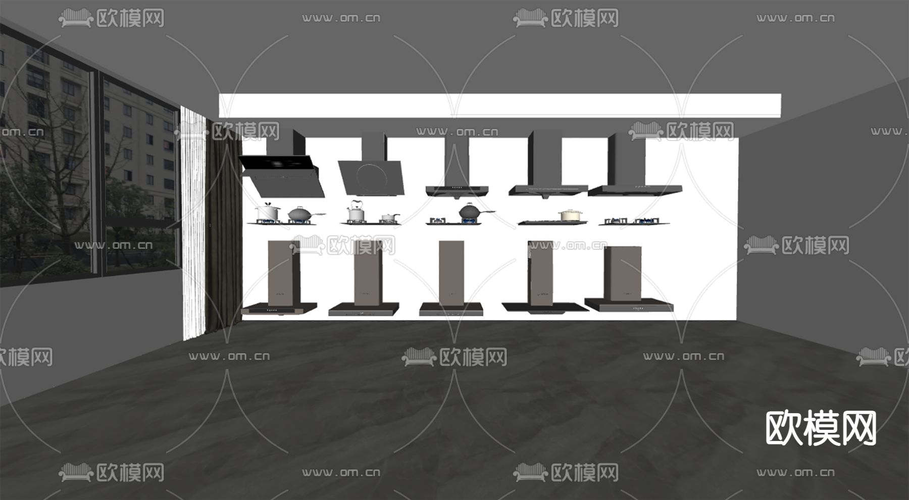 油烟机su模型下载（渲染图2）