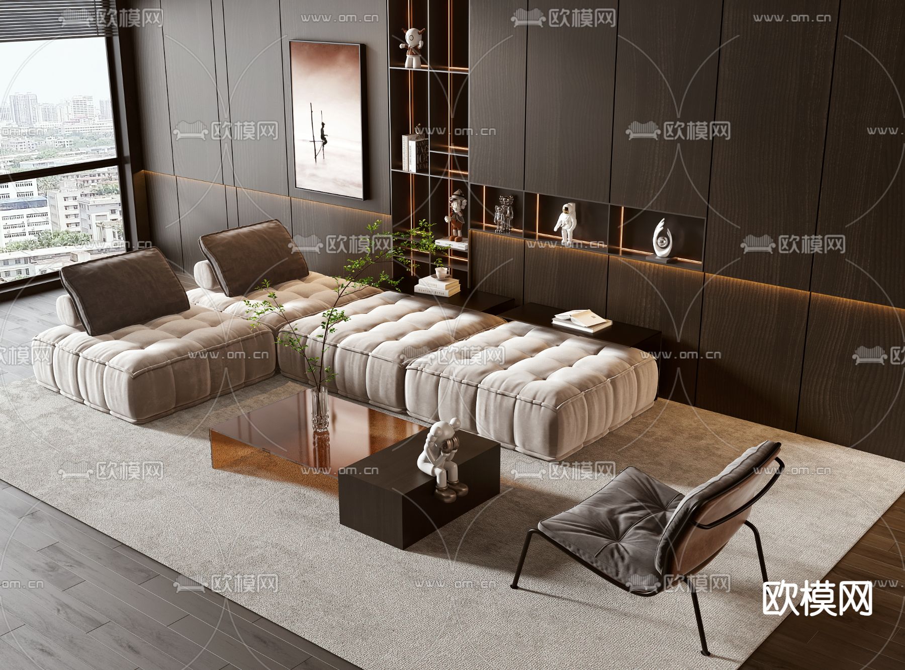 模块沙发 组合沙发3d模型下载_ID14265664_3dmax免费模型-欧模网