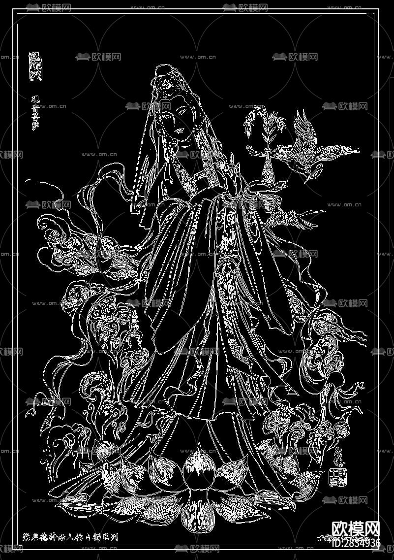 观音佛像佛祖cad图库