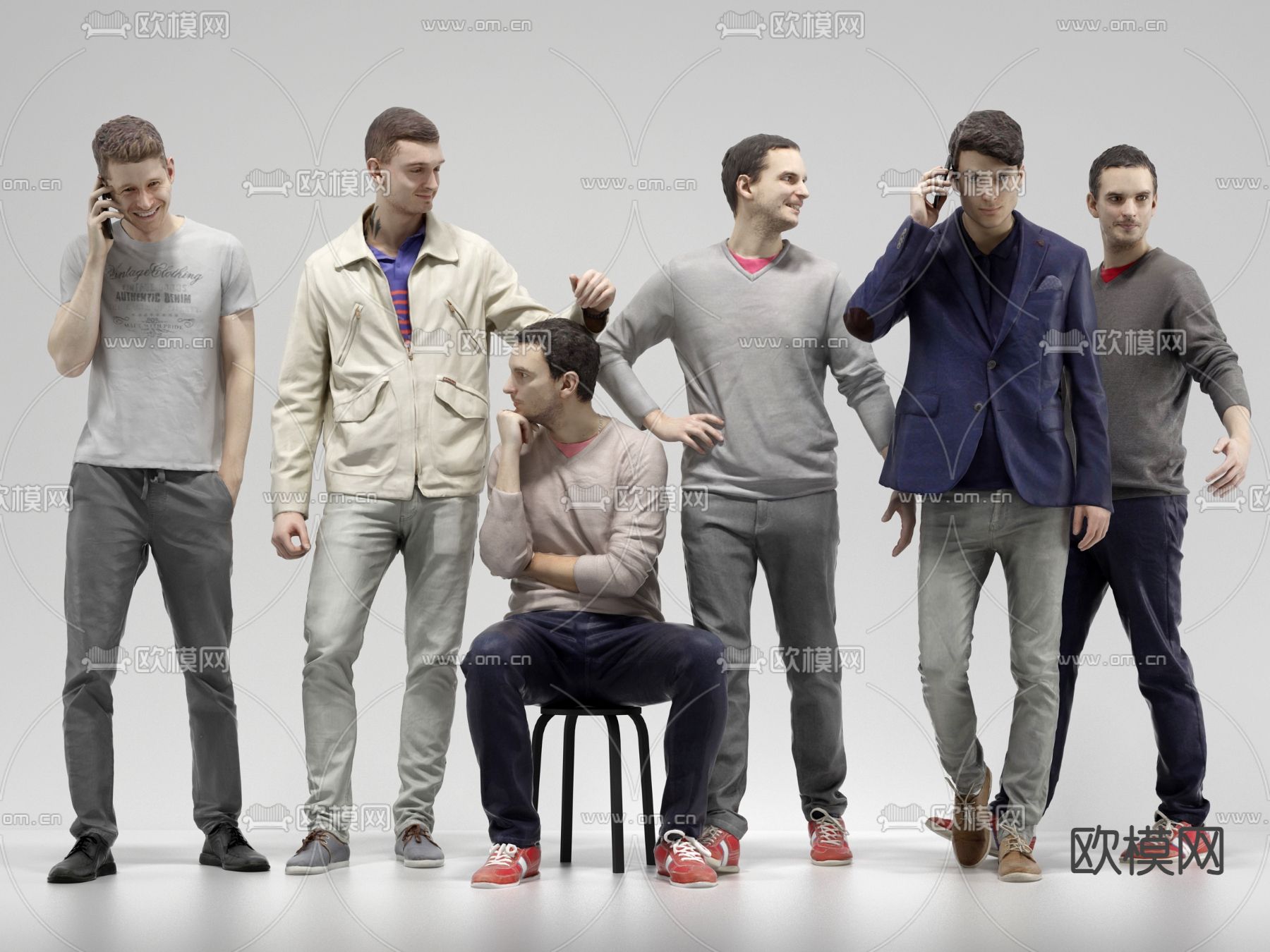 休闲男士3d模型下载