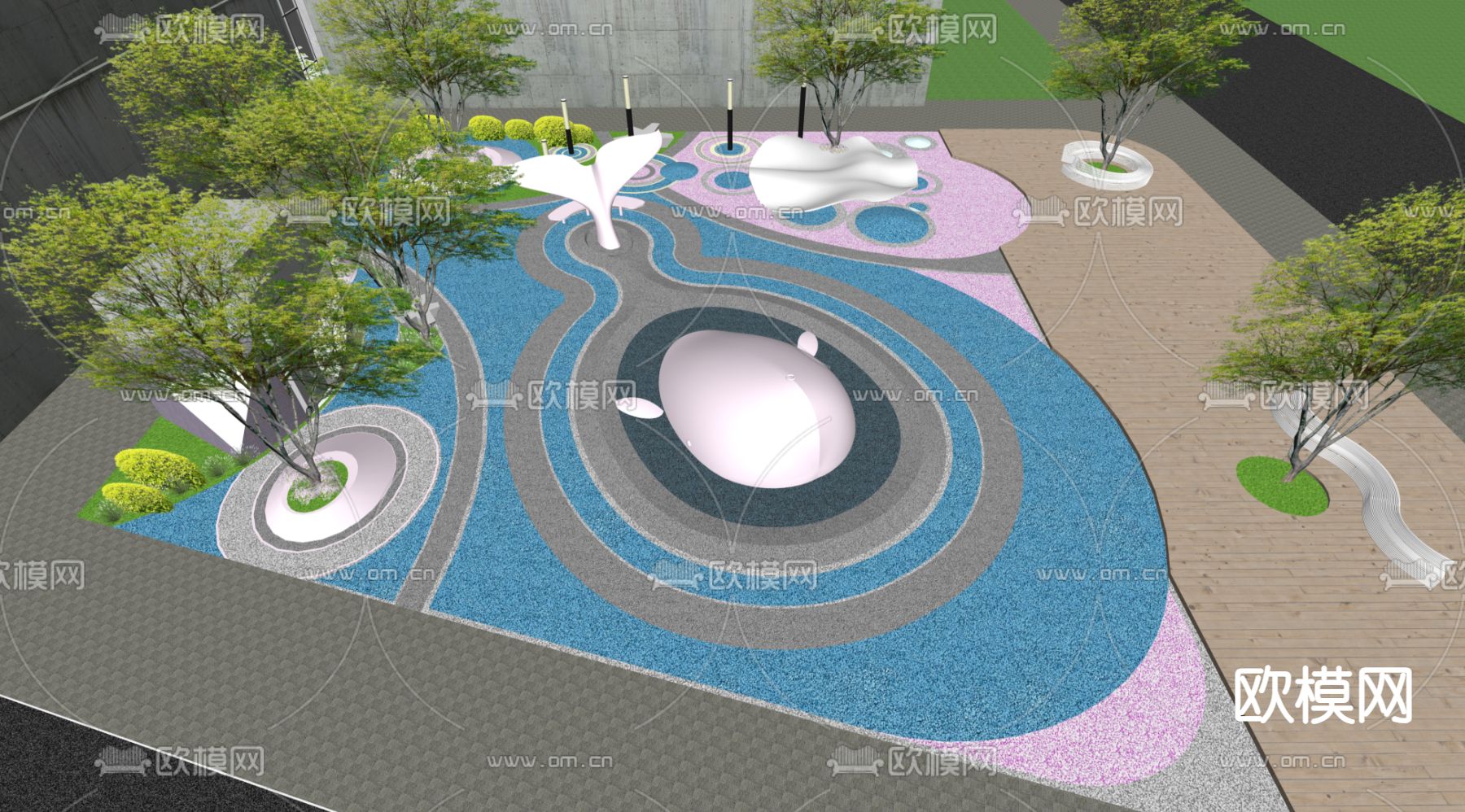 口袋公园su模型下载（渲染图2）