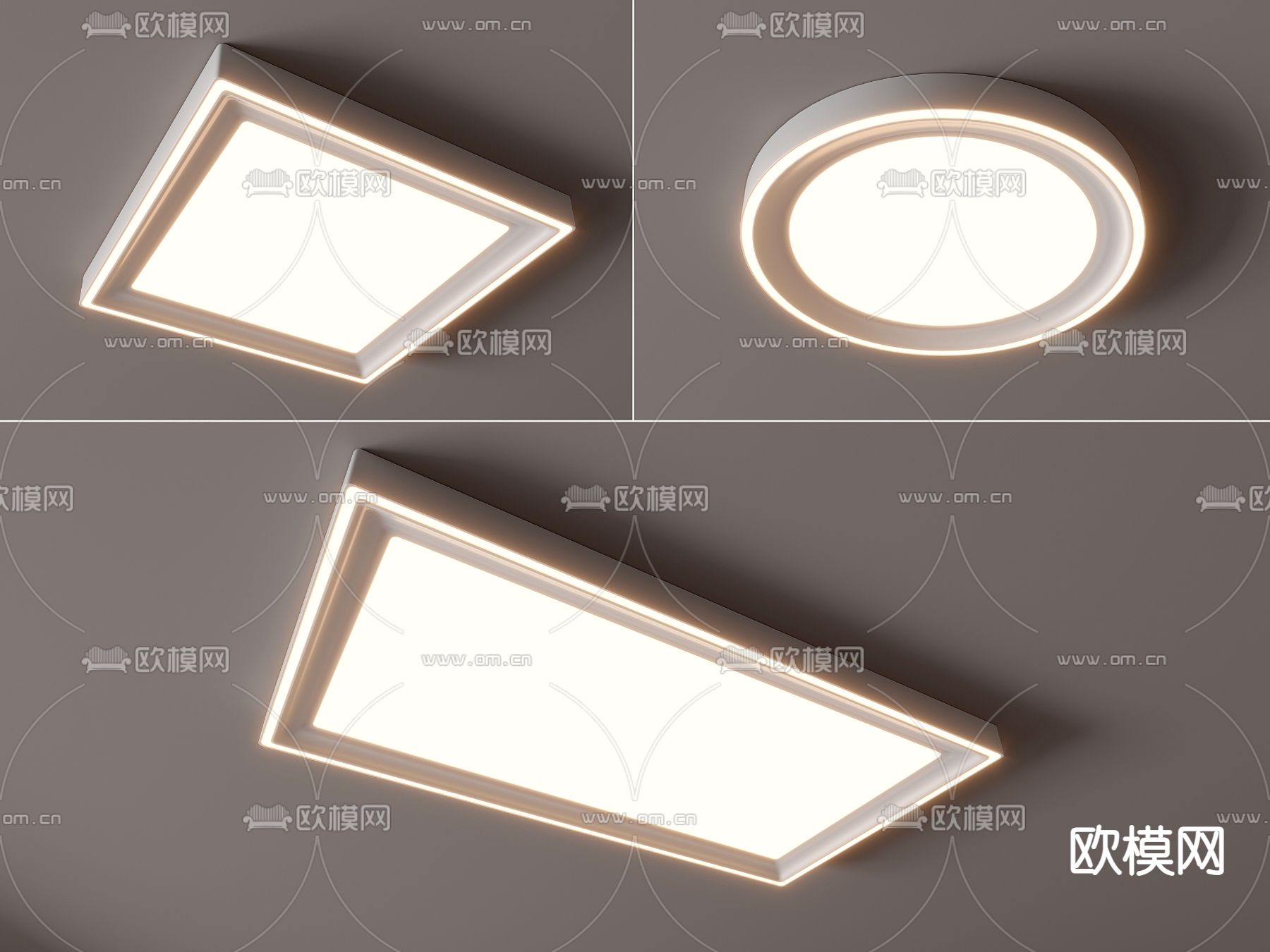 现代吸顶灯su模型下载（渲染图1）