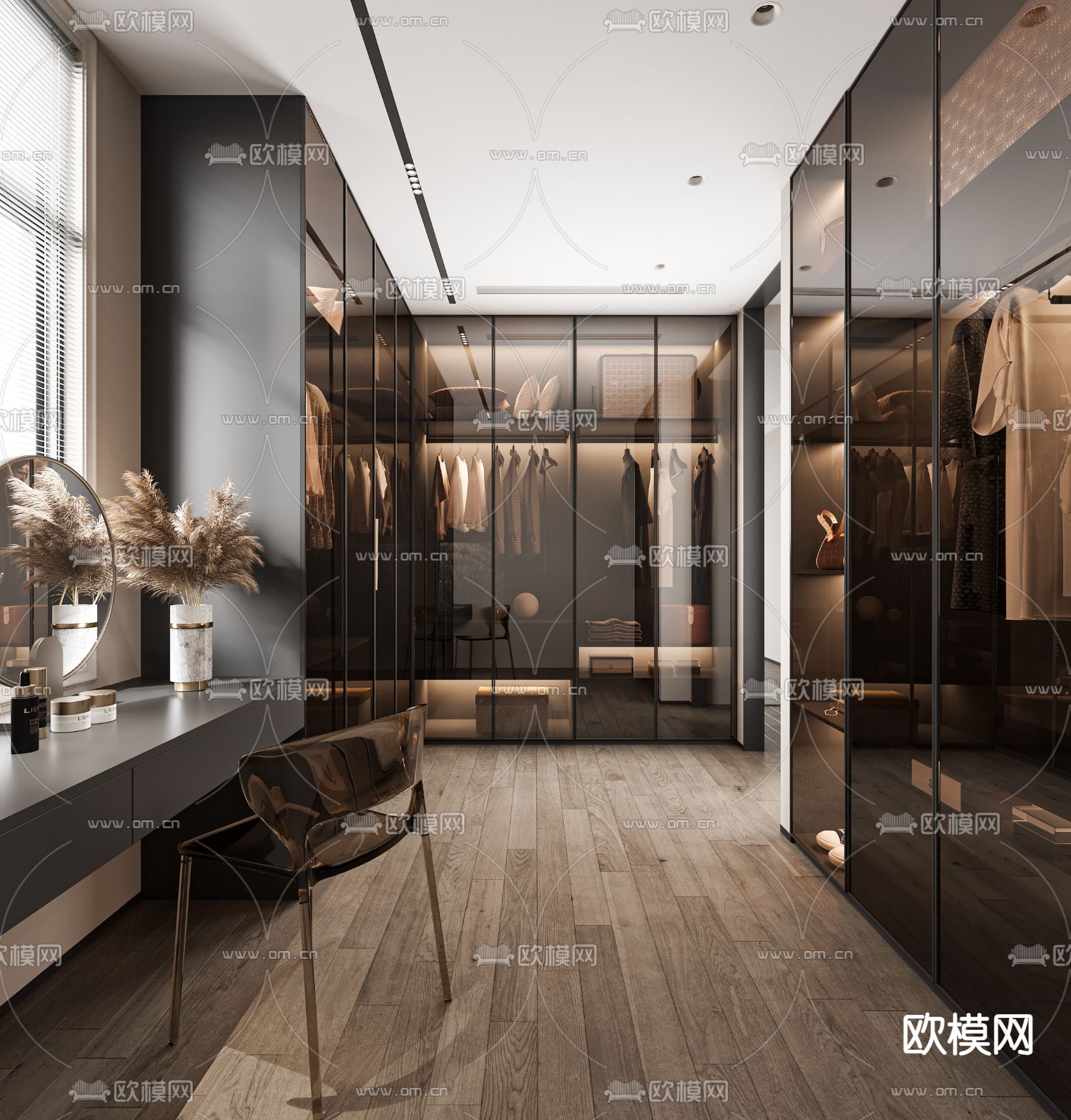 现代衣帽间3d模型下载