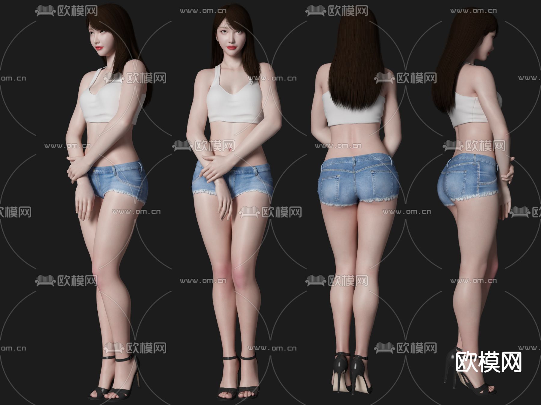 性感美女 人物su模型下载（渲染图1）