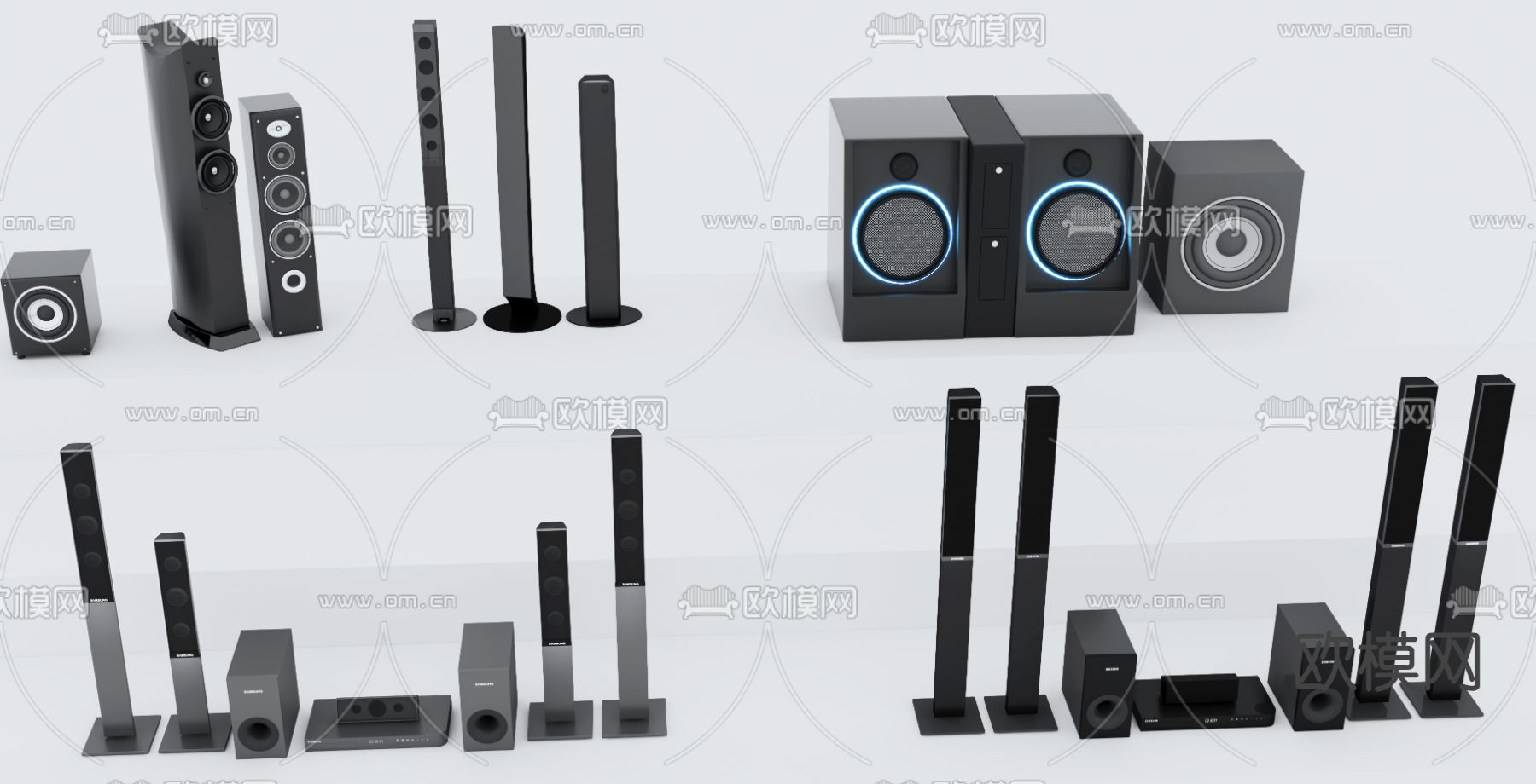 家庭音响 立式音响 音箱3d模型下载