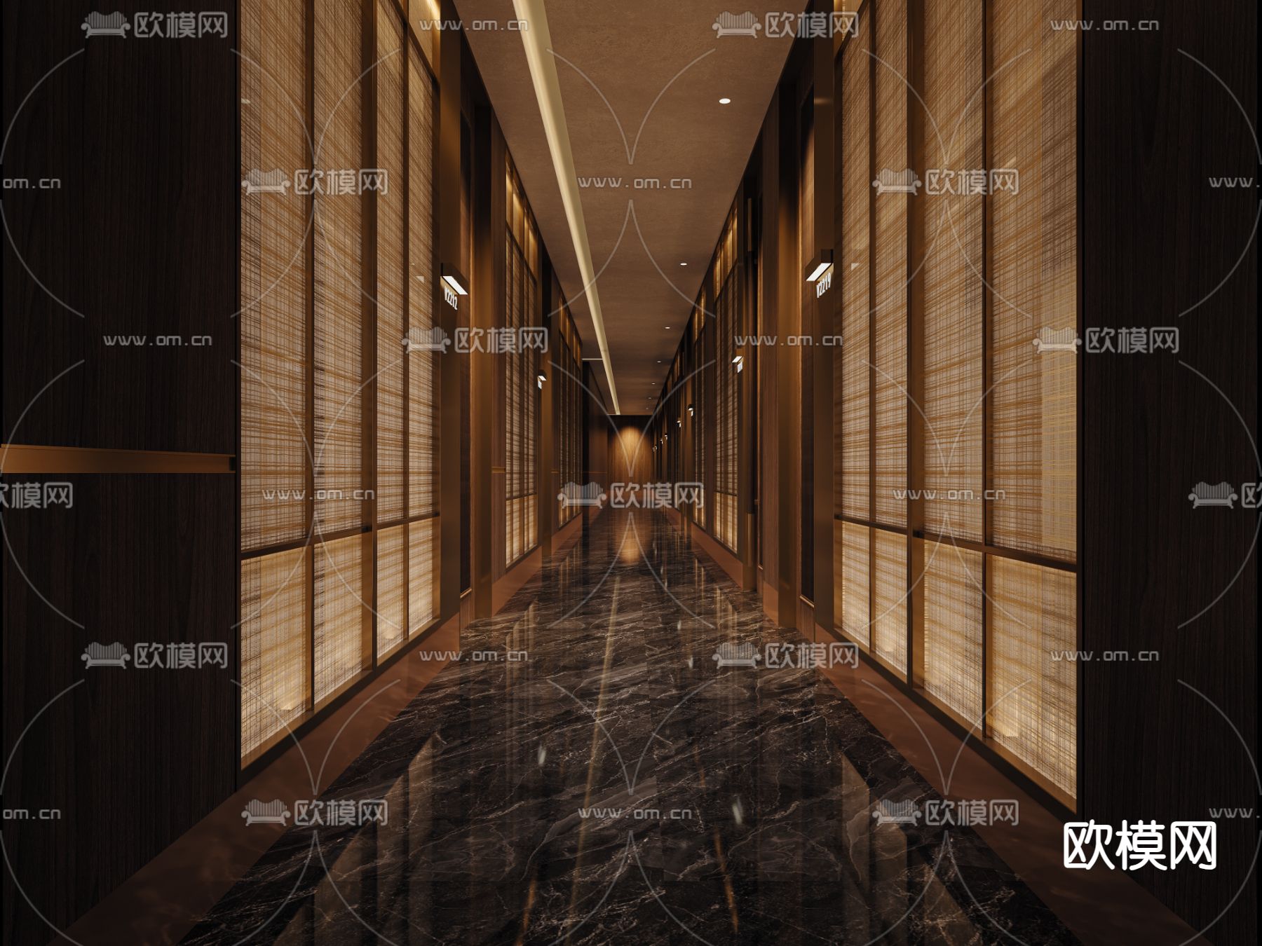 足浴店过道 酒店走廊3d模型下载（渲染图4）
