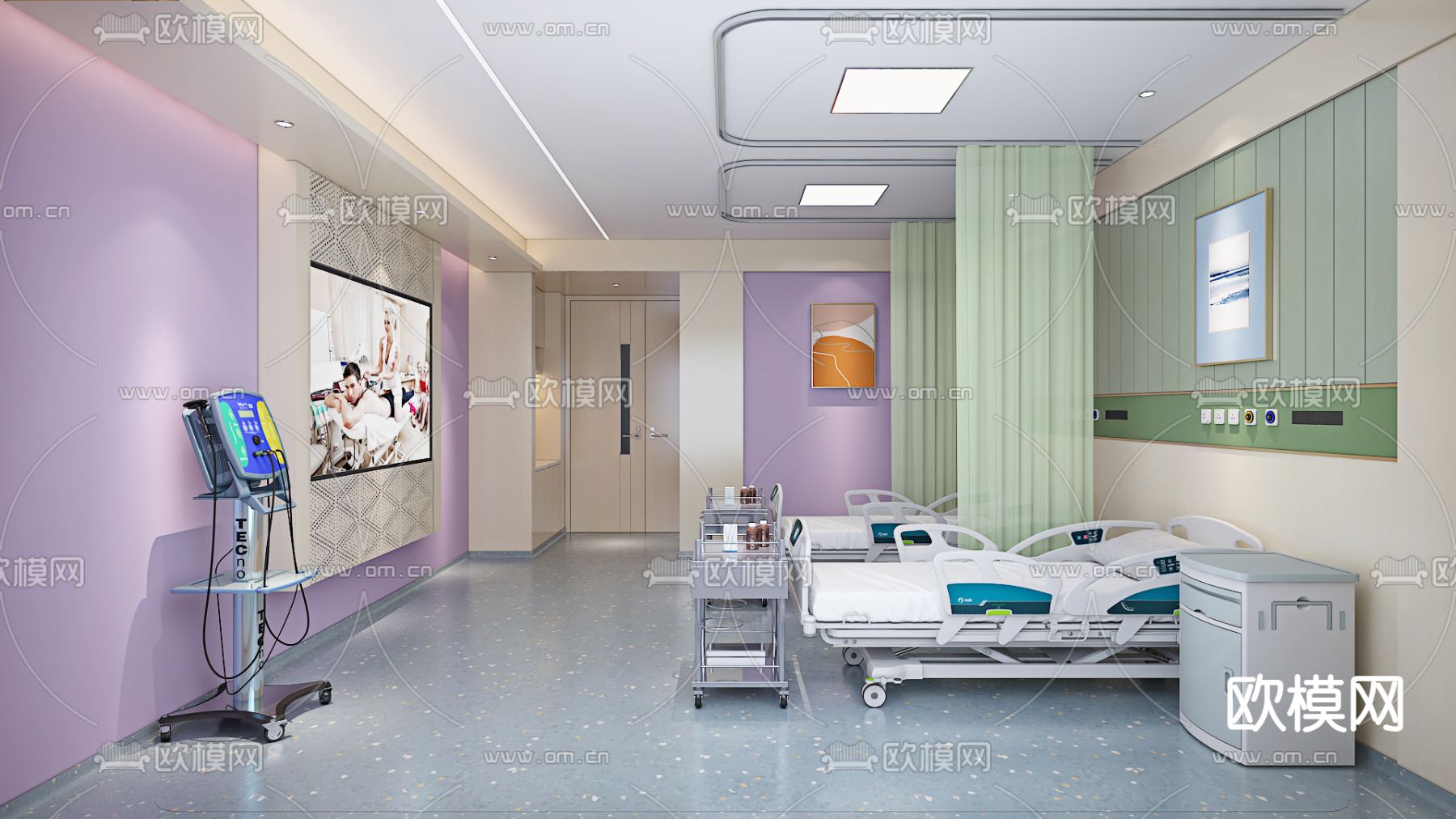 医院病房3d模型下载