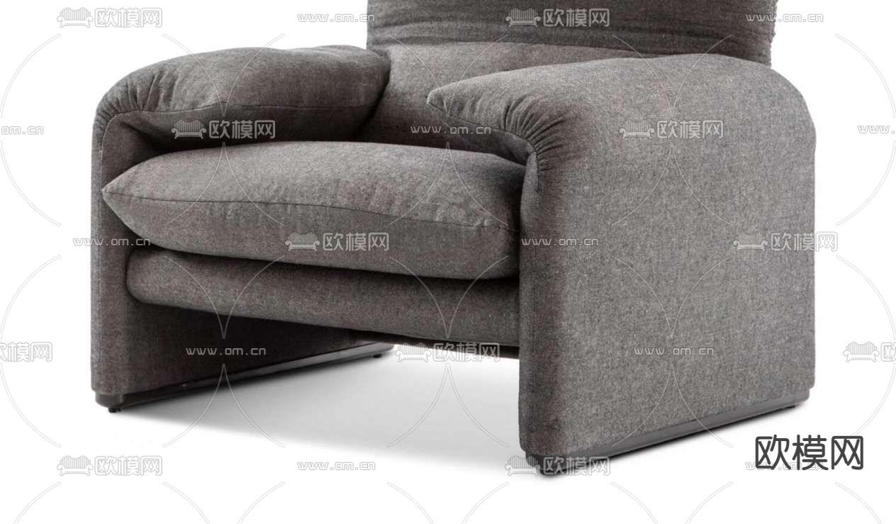 Cassina单人沙发3d模型下载（渲染图2）