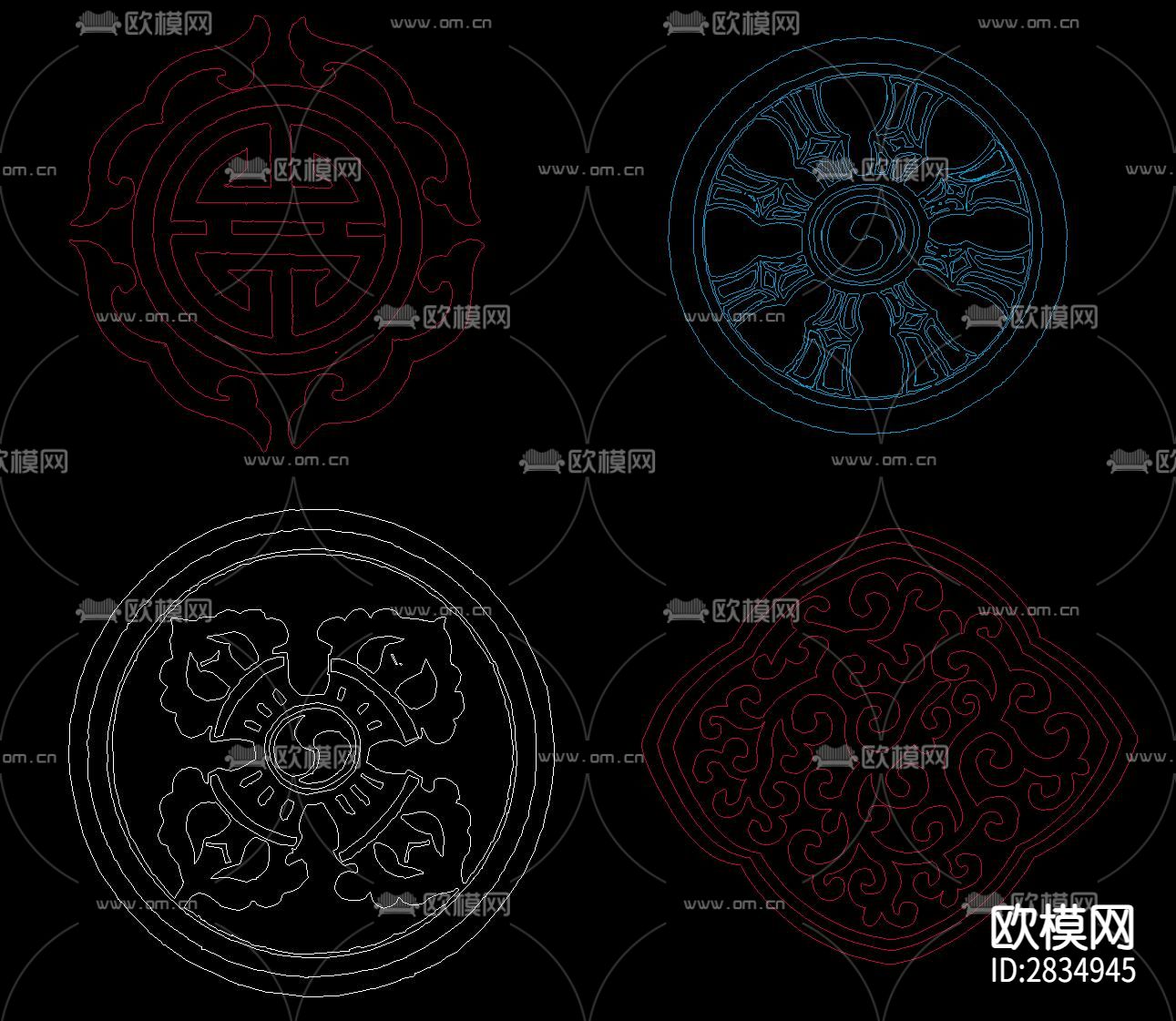 藏式花纹cad图库下载（渲染图5）