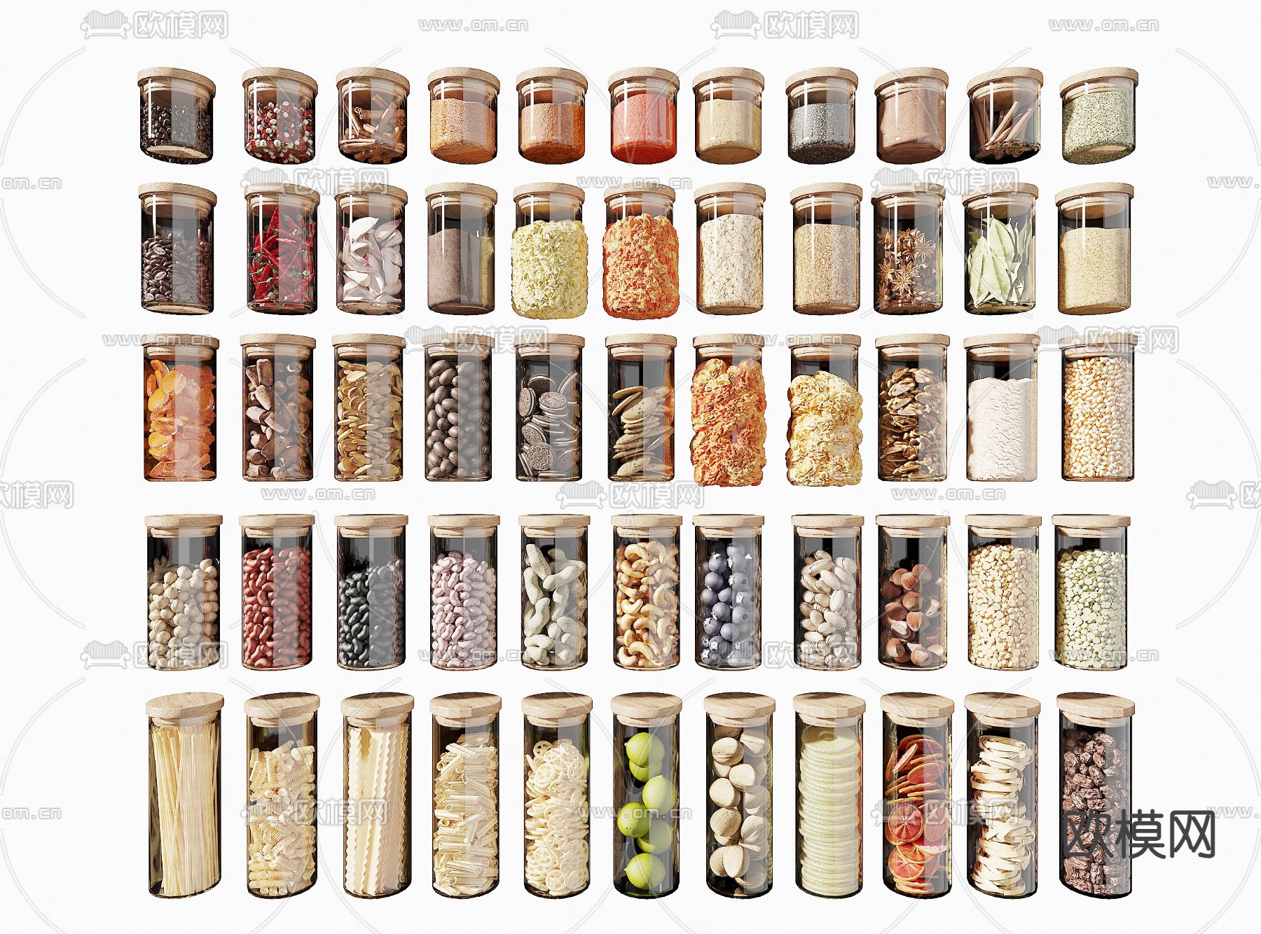 调味瓶 零食罐 调味品3d模型下载