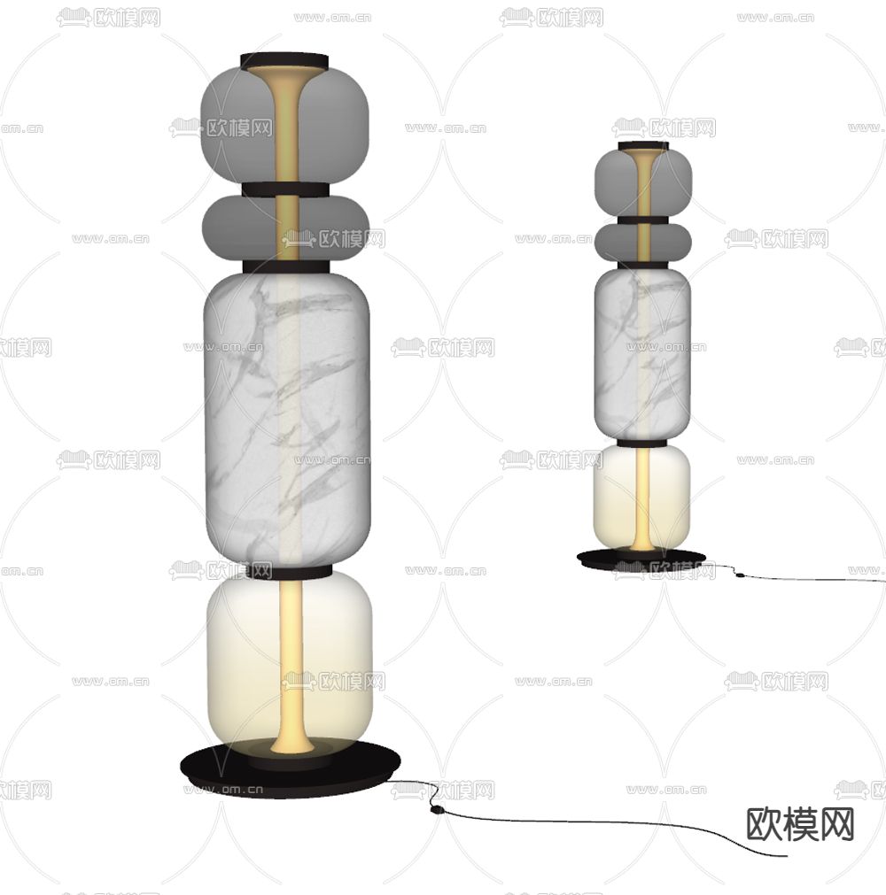 Baxter 落地灯su模型下载（渲染图2）