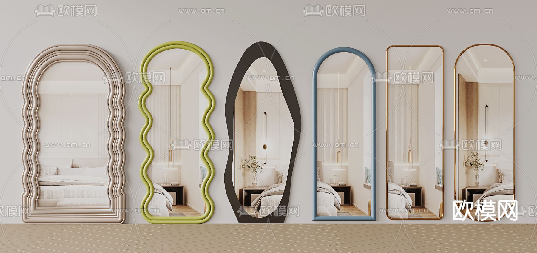 异形镜子 全身镜 穿衣镜3d模型下载