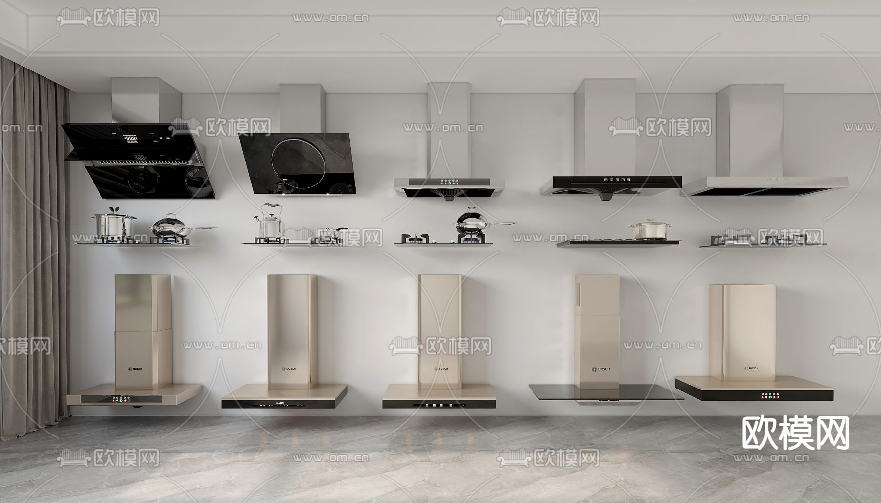 油烟机su模型下载（渲染图1）