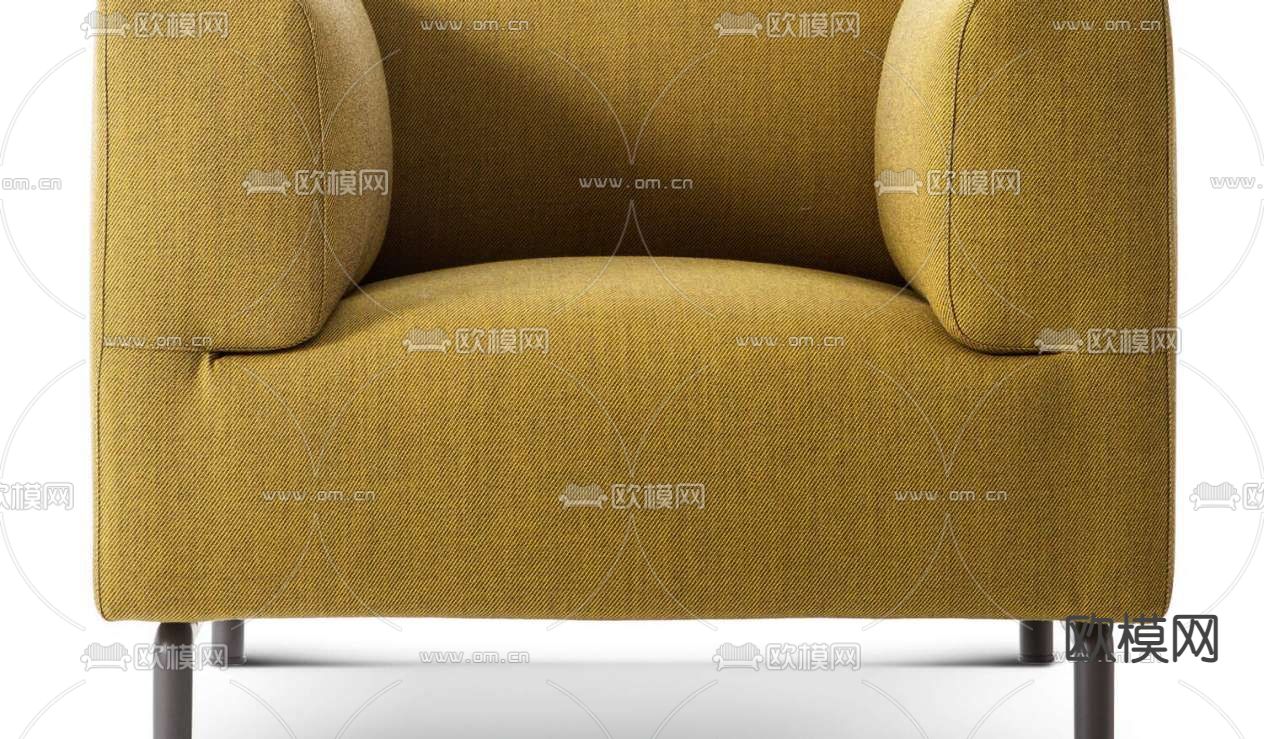 Cassina单人沙发3d模型下载（渲染图3）