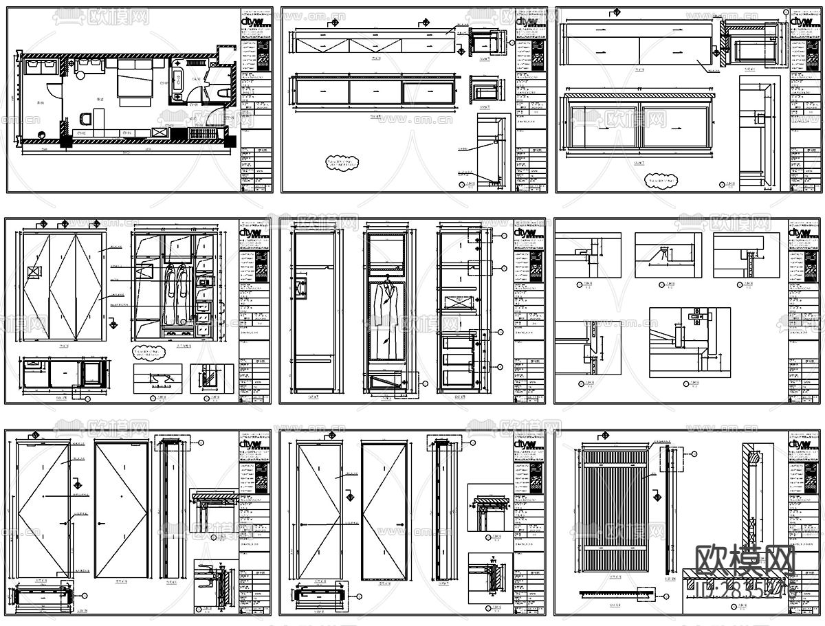 新中式橱柜博古柜装饰柜案例设计详图cad图库下载（渲染图2）