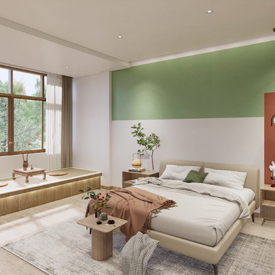  侘寂民宿su模型 