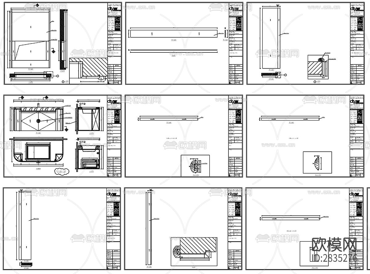 新中式橱柜博古柜装饰柜案例设计详图cad图库下载（渲染图3）