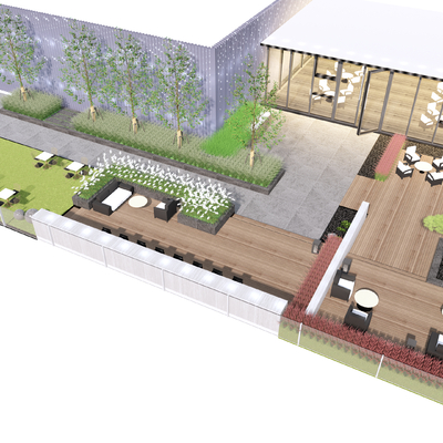  屋顶花园su模型 