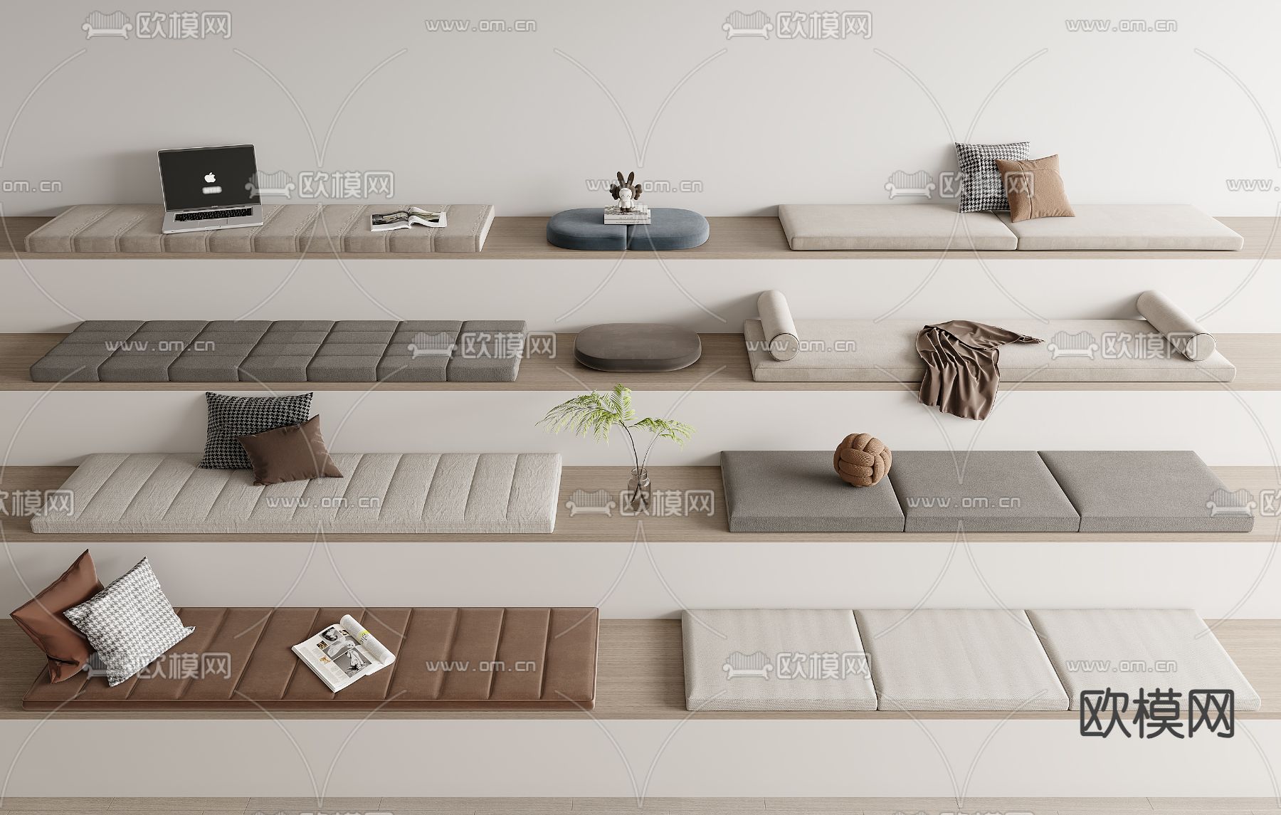 坐垫 飘窗垫 沙发垫子3d模型下载