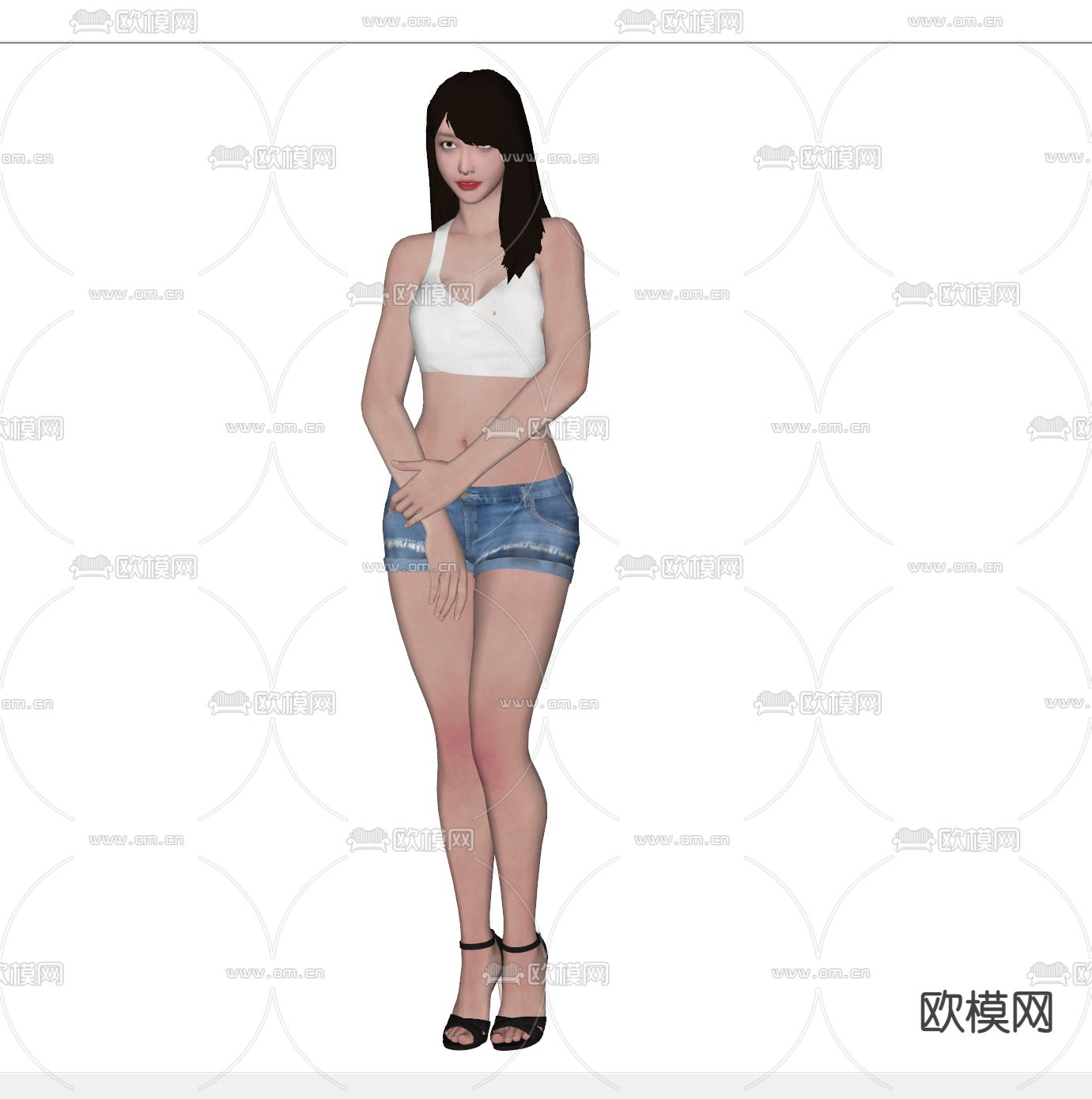 性感美女 人物su模型下载（渲染图2）