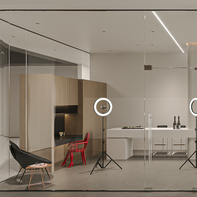  网红直播间su模型 