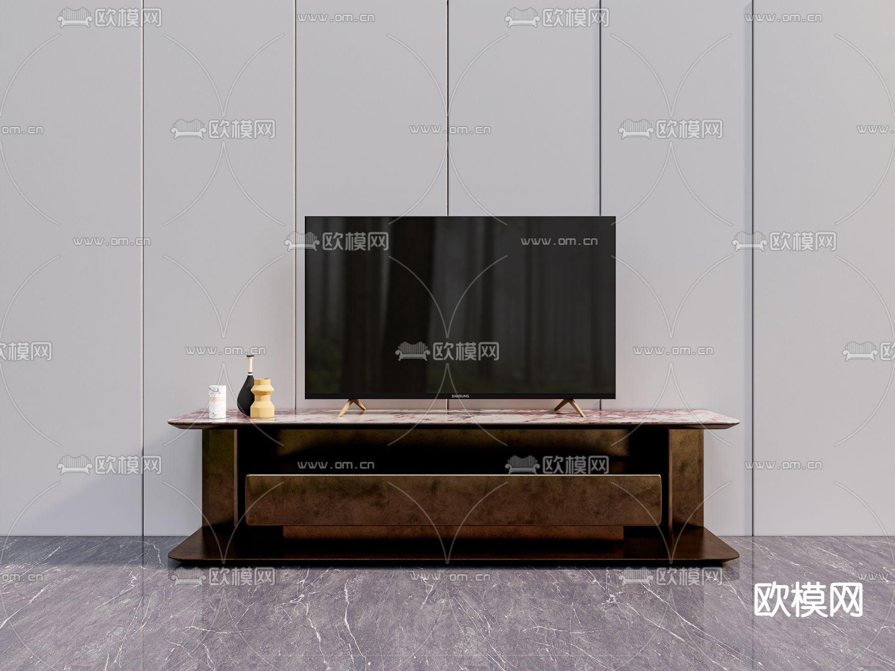 Cattelan 电视柜su模型下载（渲染图1）