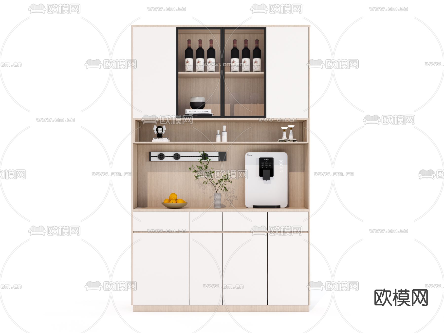 酒柜 餐边柜su模型下载（渲染图1）