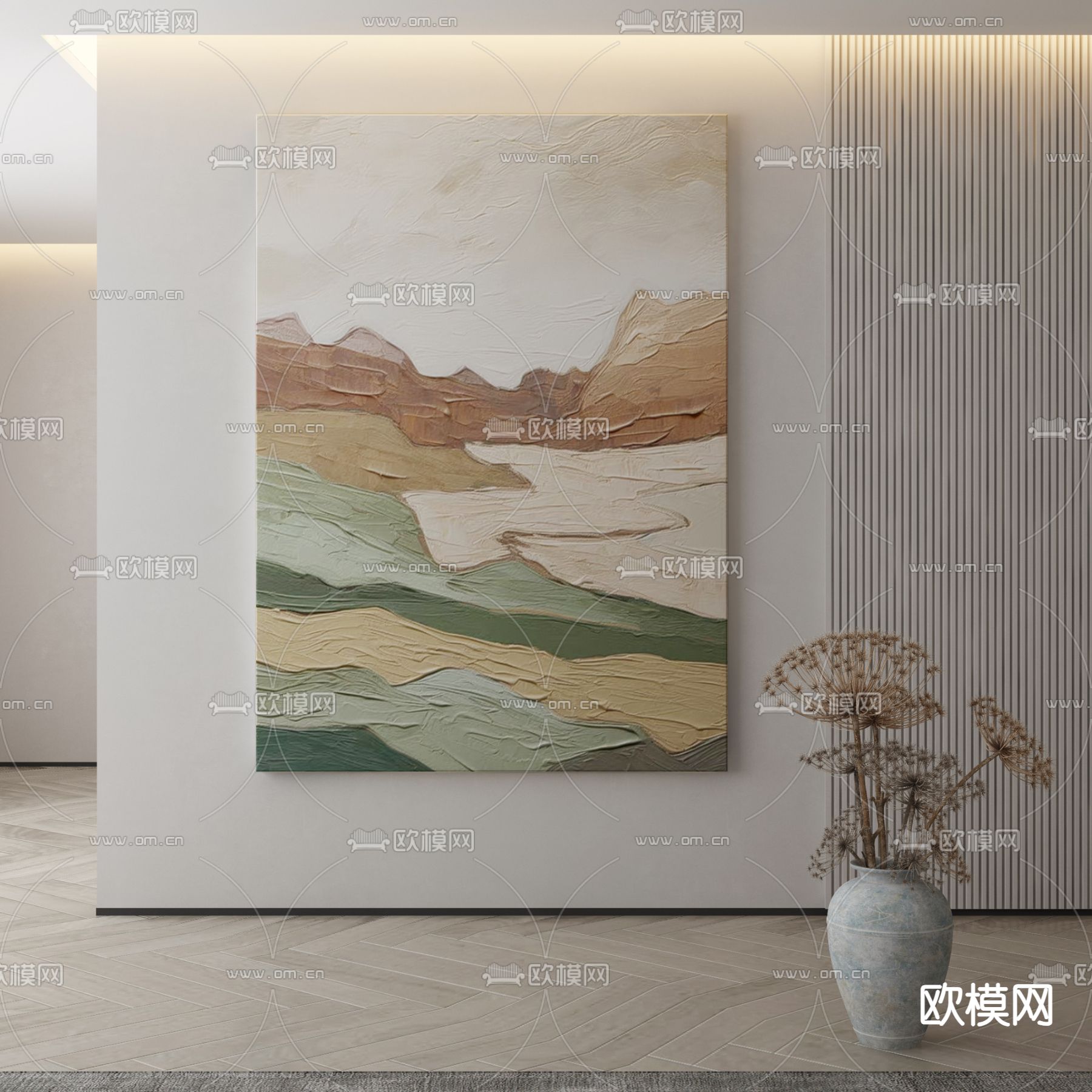 肌理画 油画 装饰画3d模型下载