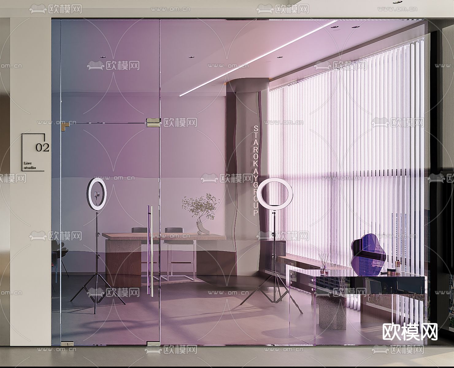 网红直播间su模型下载（渲染图3）