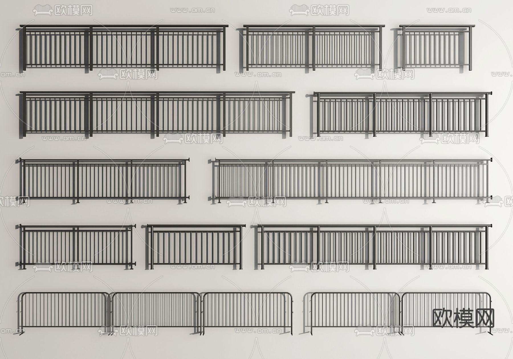 栏杆 护栏 围栏 拦河3d模型下载