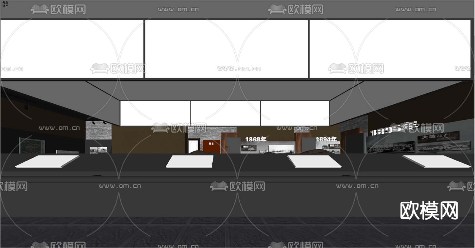 党建革命博物馆su模型下载（渲染图3）