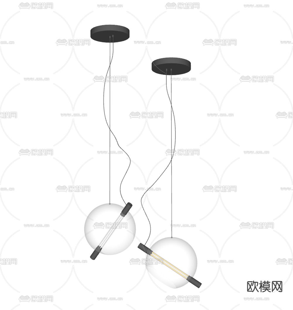 Cattelan 吊灯su模型下载（渲染图3）