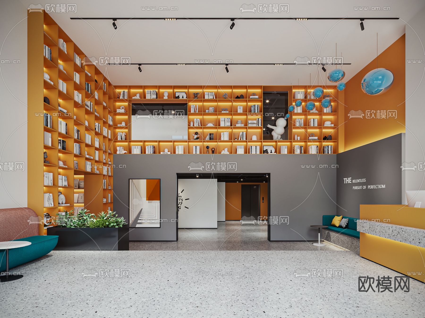 公寓大堂3d模型下载（渲染图3）