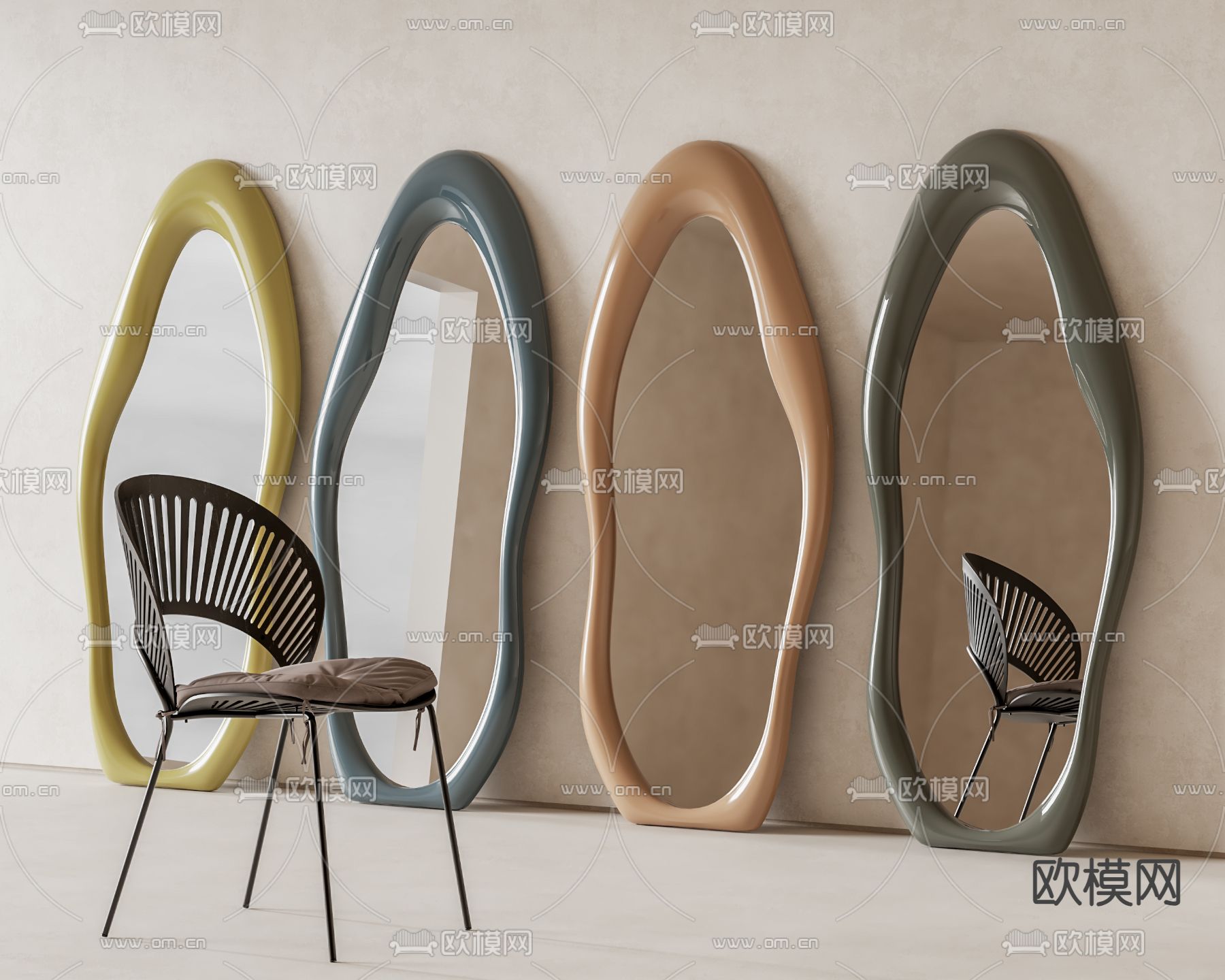 异形镜子 全身镜 穿衣镜3d模型下载