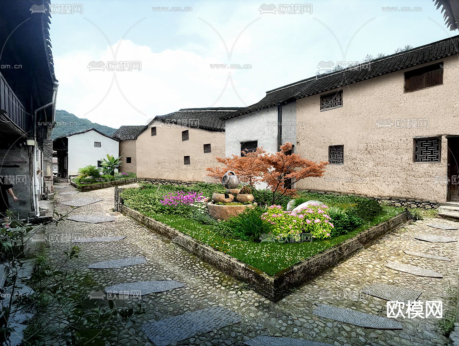 新农村道路 乡村景面psd下载