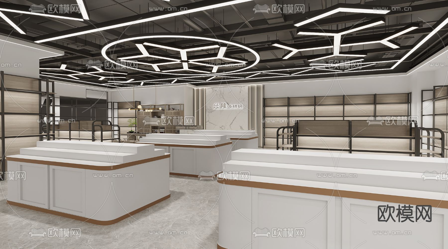 不锈钢专卖店3d模型下载（渲染图2）