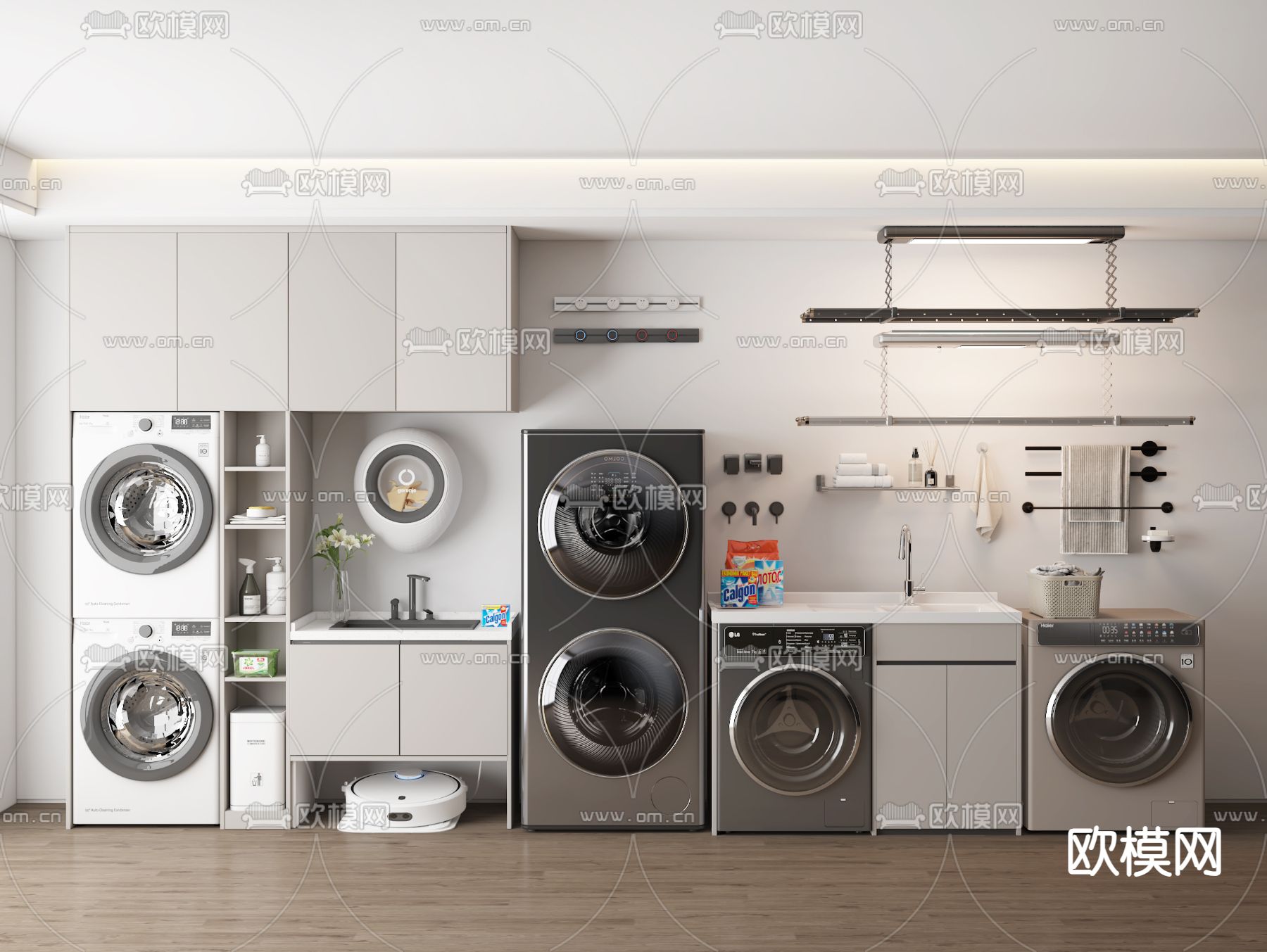 洗衣机柜su模型下载（渲染图1）
