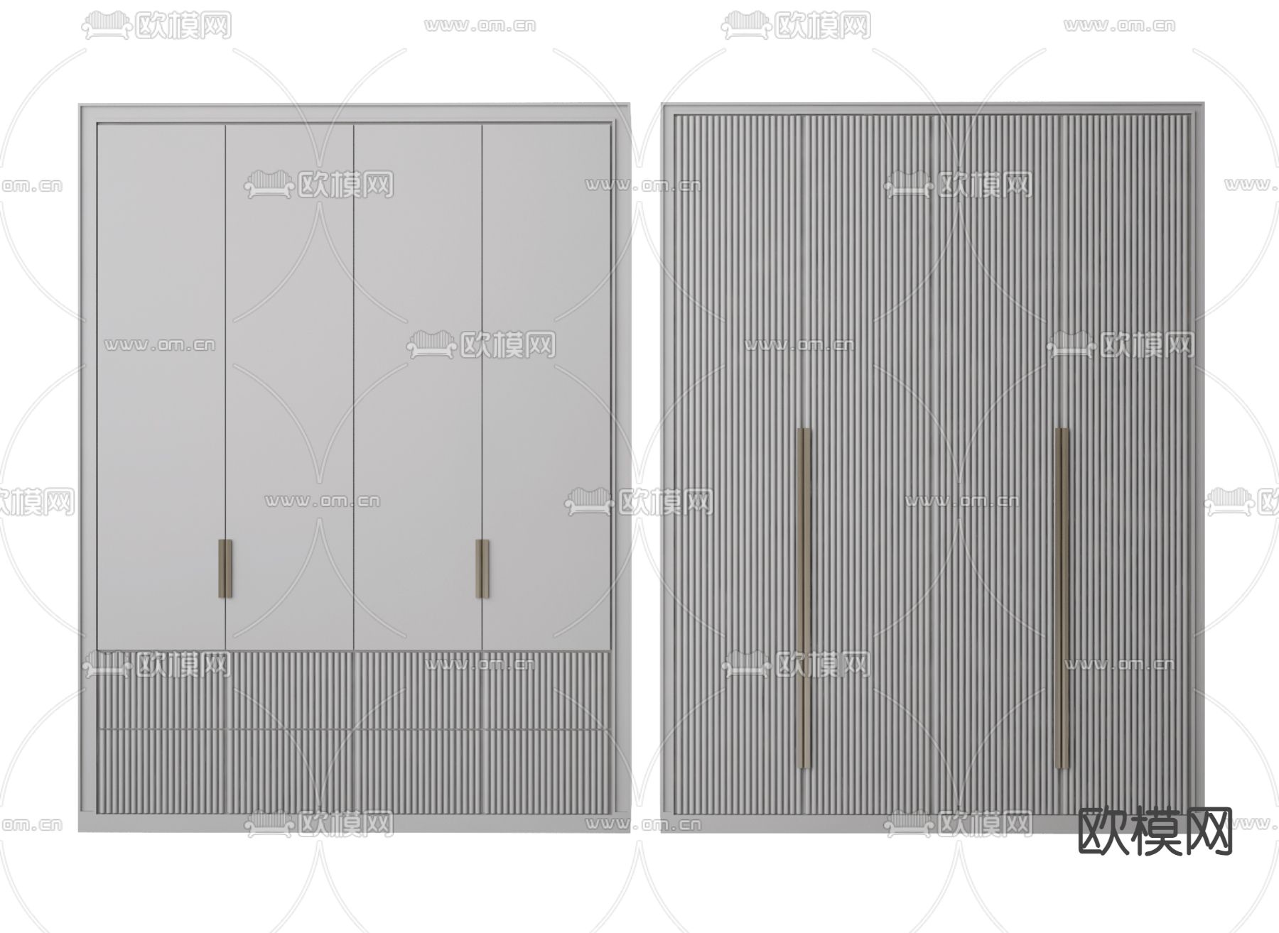现代衣柜 衣橱su模型下载（渲染图1）