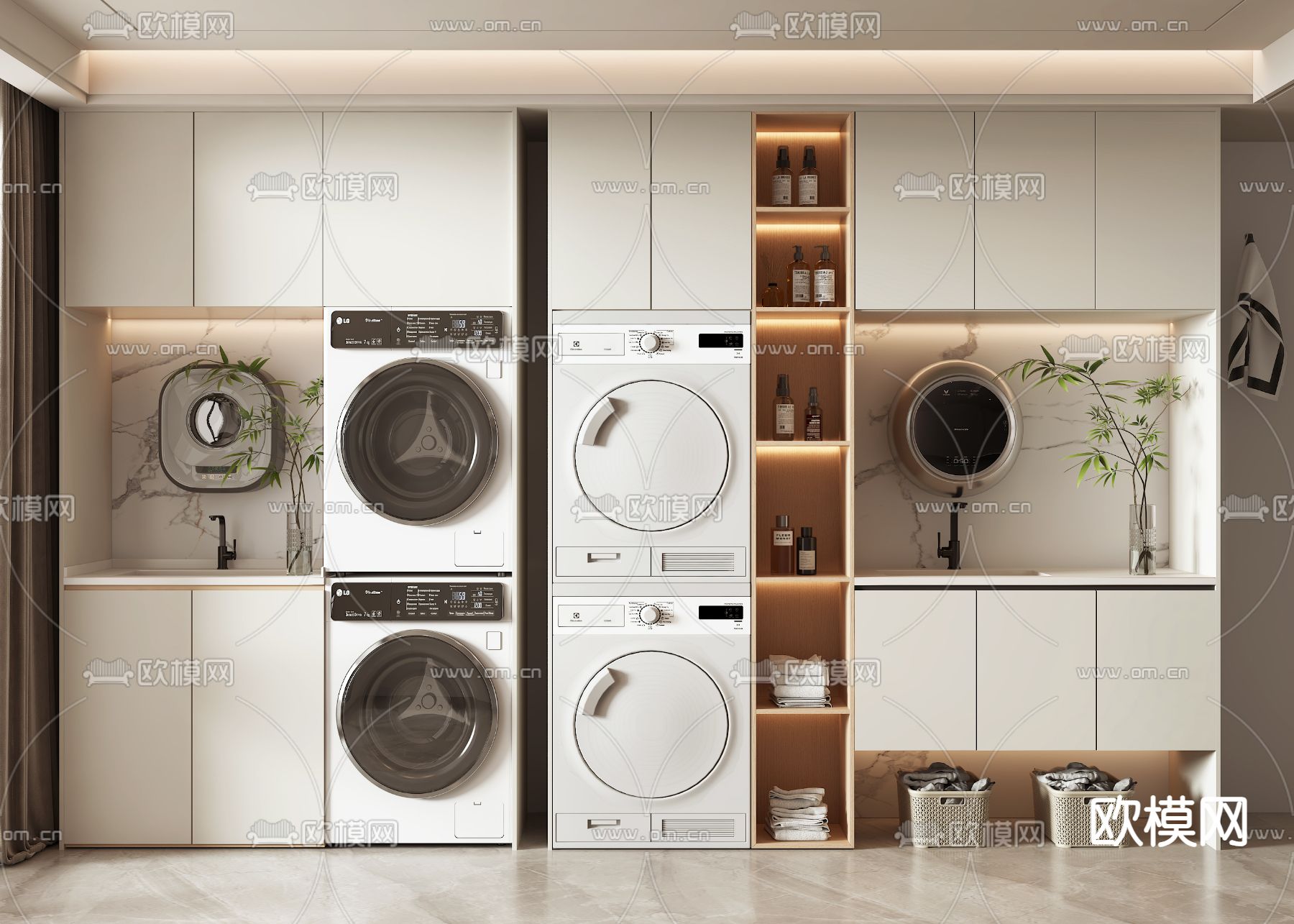 洗衣机柜 阳台柜3d模型下载