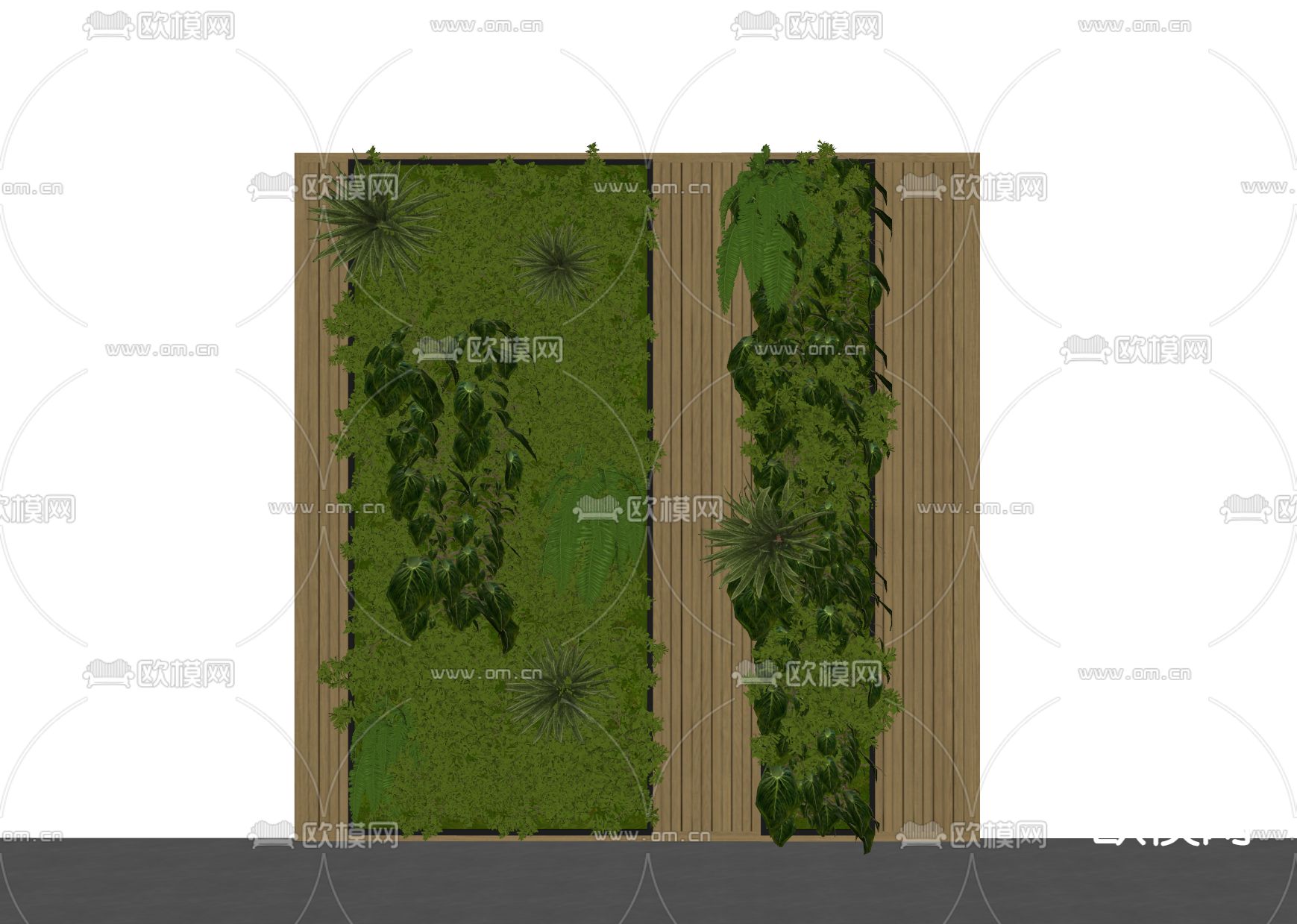 植物墙 造型墙su模型下载（渲染图2）